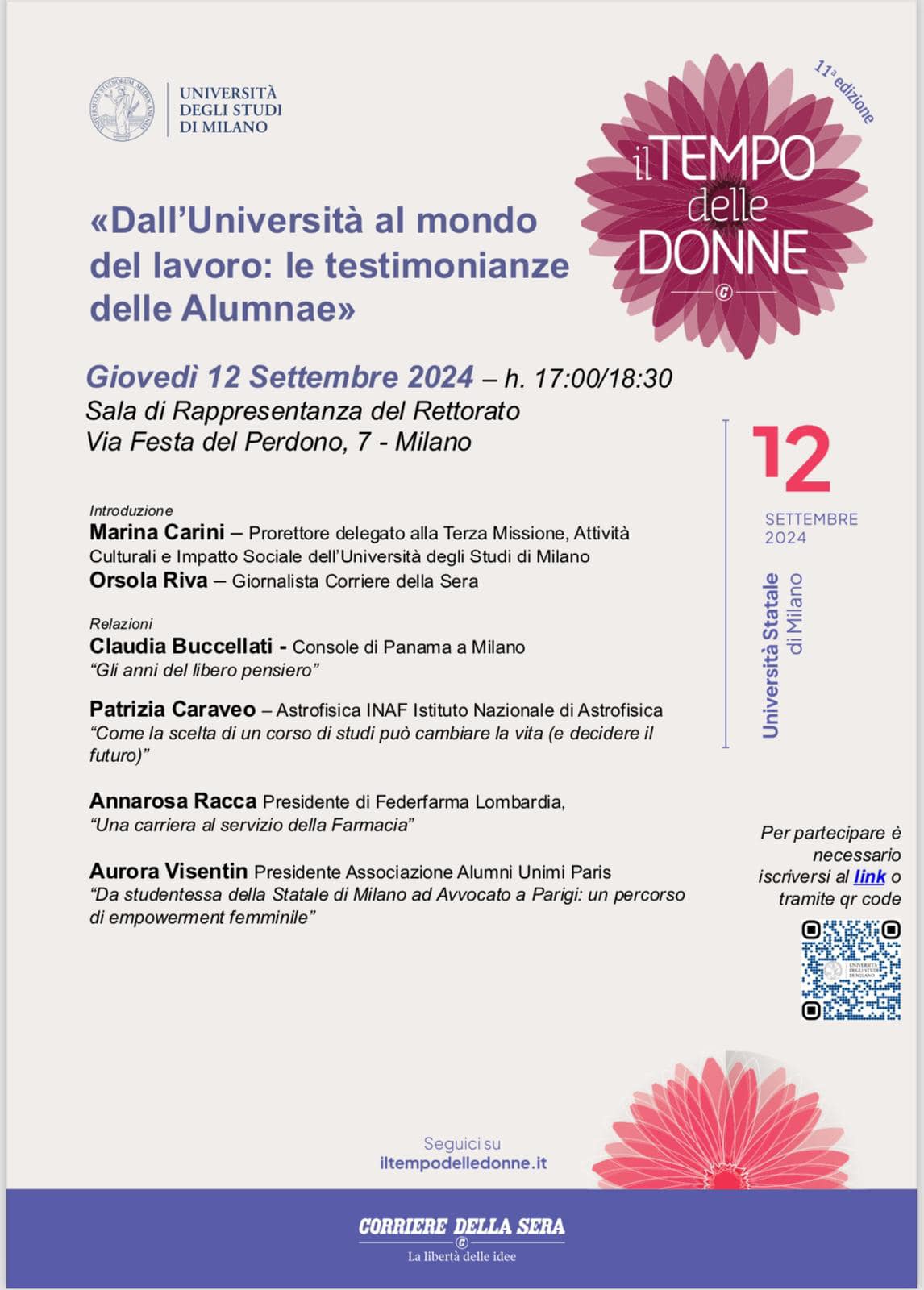 12 Settembre 2024: Intervento nella Sala rappresentanza del Rettorato dell’Università degli Studi di Milano